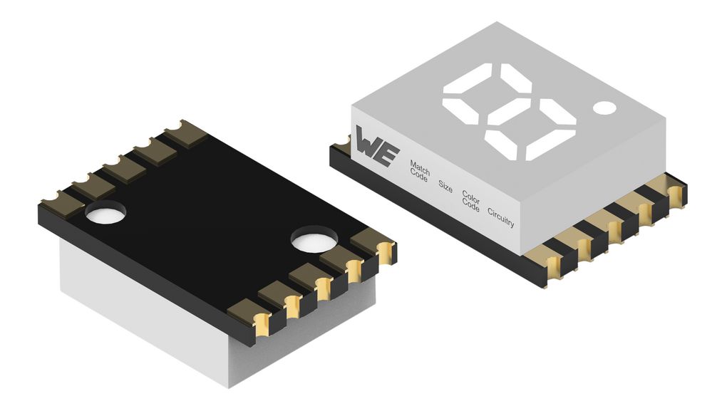7-Segment-LED-Anzeige WL-S7DS Rot 5mm 635nm 16mcd 2.4V SMD Gemeinsame Anode